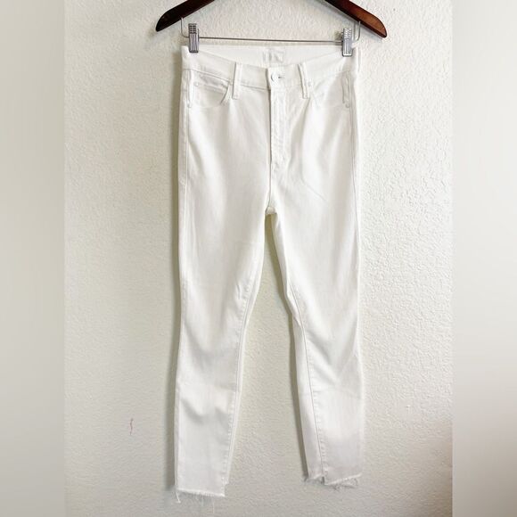 Mother The Stunner Two Step Fray Jeans Glass Slipper White Size 26 - Picture 3 of 11